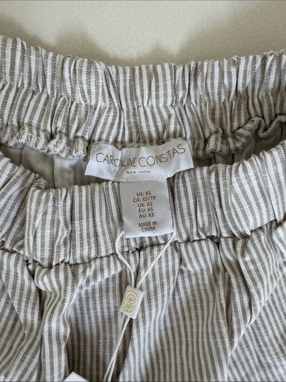 Caroline Constas White Striped Shorts with Red & Blue Floral Trim-size XS (BNWT) - Picture 4 of 8